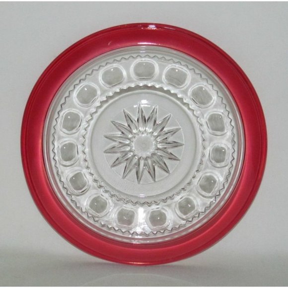 U.S. Glass Co. KINGS CROWN Ruby Stained Salad Plate (Smooth Flat Base) - Picture 1 of 2